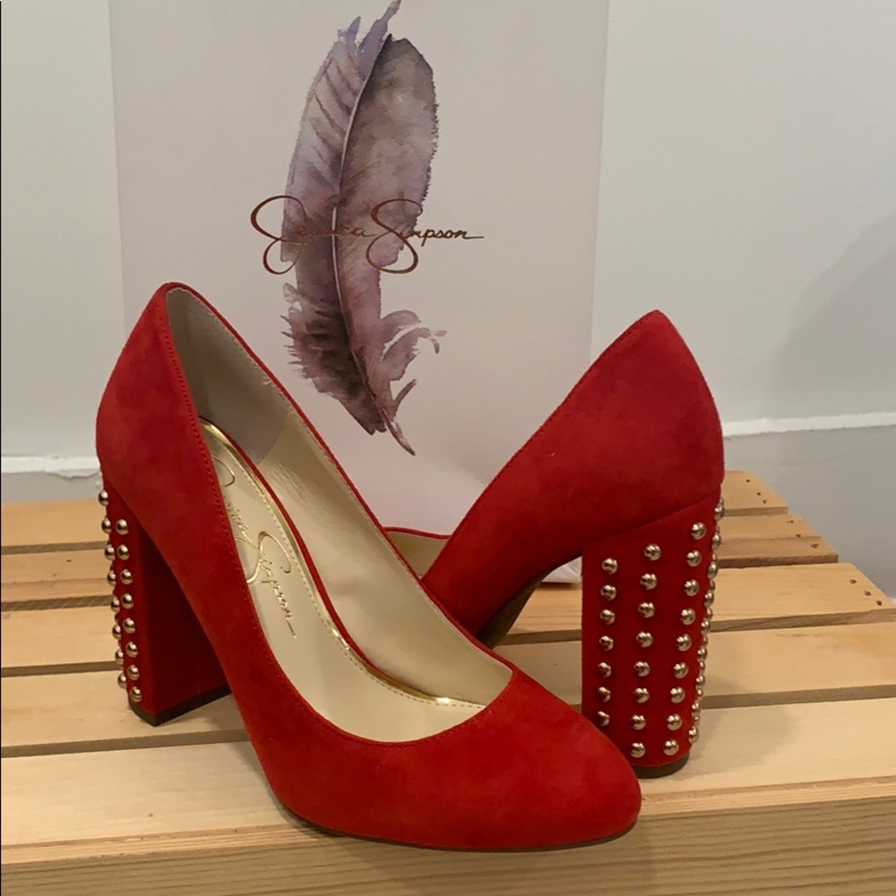 Jessica Simpson Lux Red Suede heels